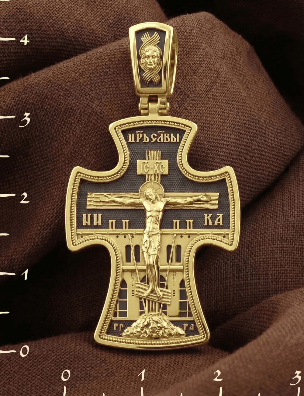 Крест из лимонного золота