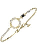 Браслет из лимонного золота c бриллиантами и ониксом