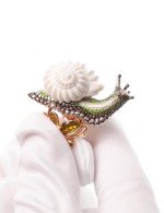 Кольцо из золота c эмалью и бивнем мамонта