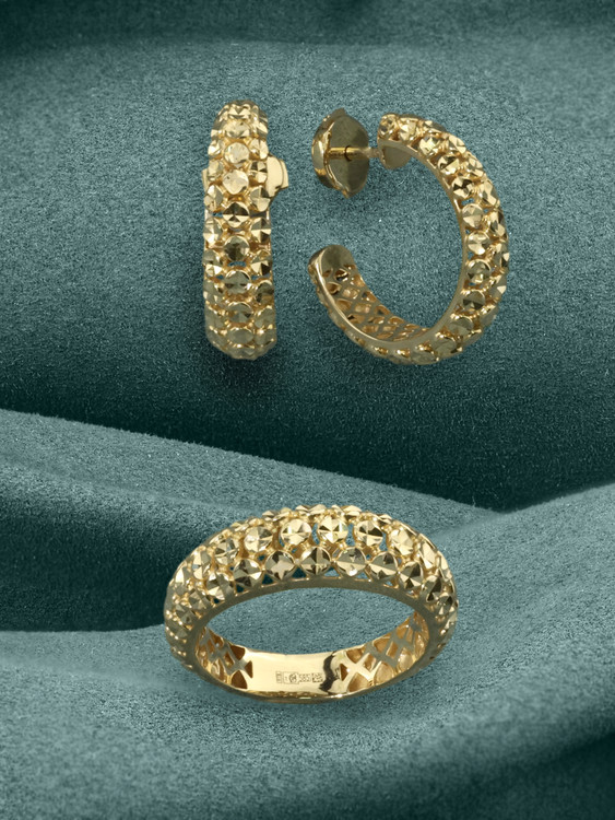 Серьги из лимонного золота 585 пробы