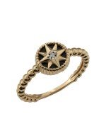 Кольцо из золота c бриллиантами и ониксом