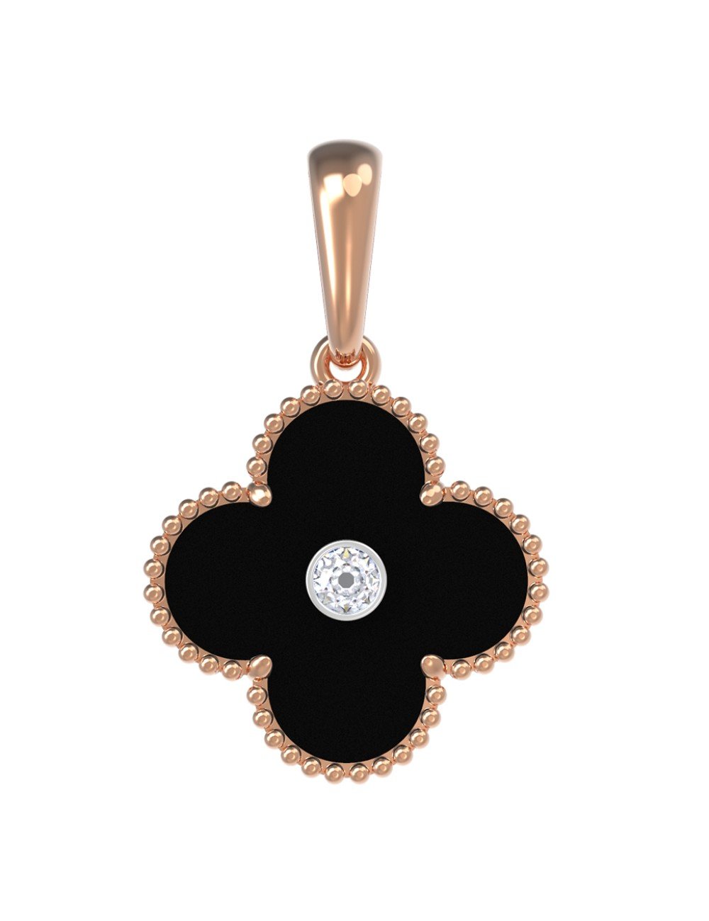 Подвеска из золота c бриллиантами и ониксом