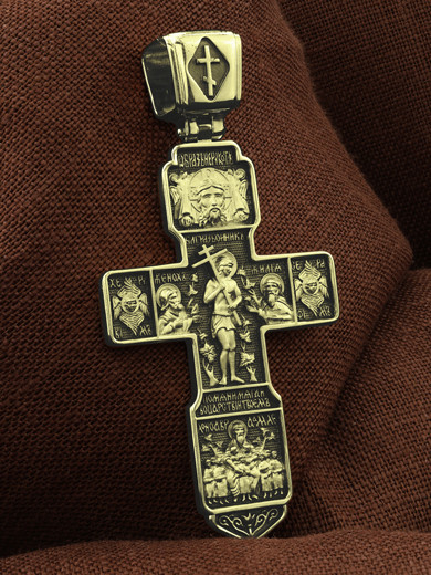 Крест из лимонного золота 585 пробы