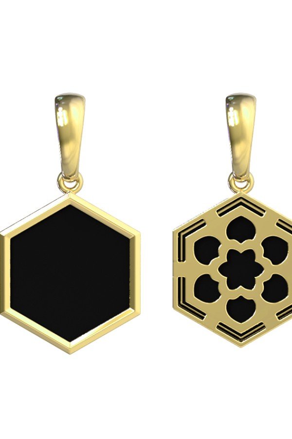 Подвеска из лимонного золота c ониксом