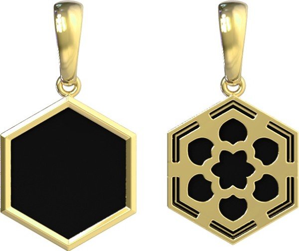 Подвеска из лимонного золота c ониксом