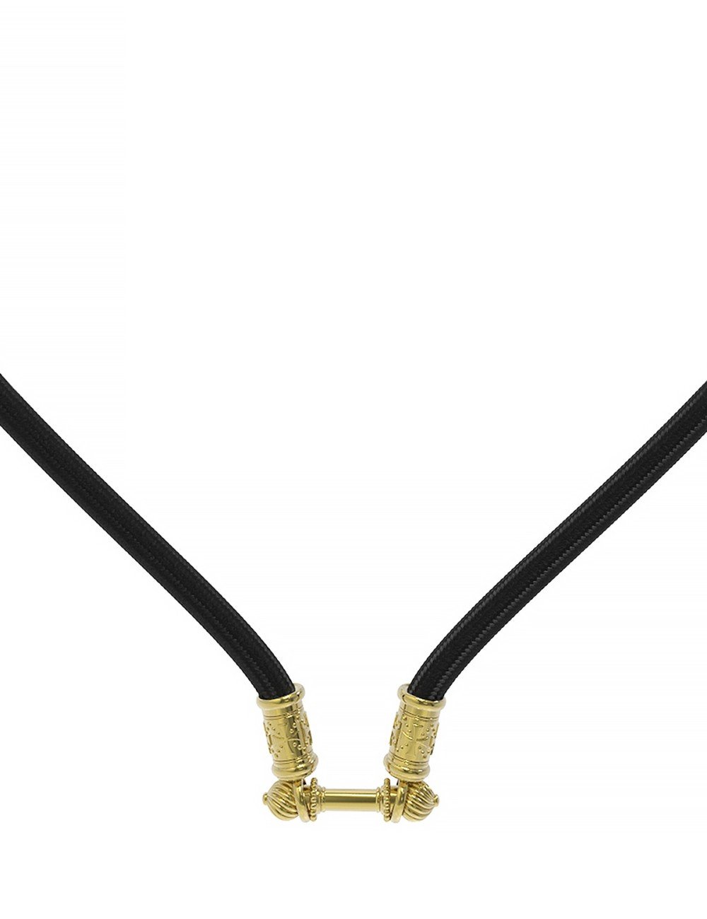 Шнурок шёлковый из лимонного золота c шёлковым шнурком