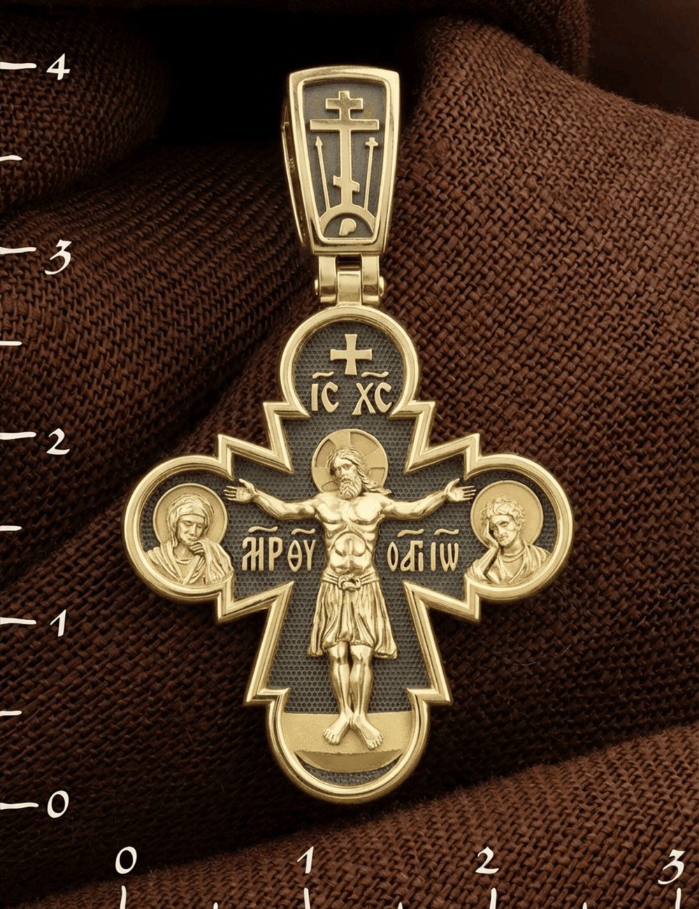 Крест из лимонного золота 585 пробы