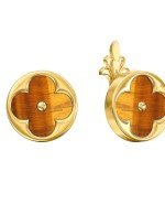 Серьги из лимонного золота c тигровым глазом