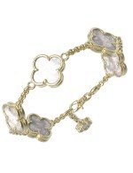 Браслет из лимонного золота c перламутром