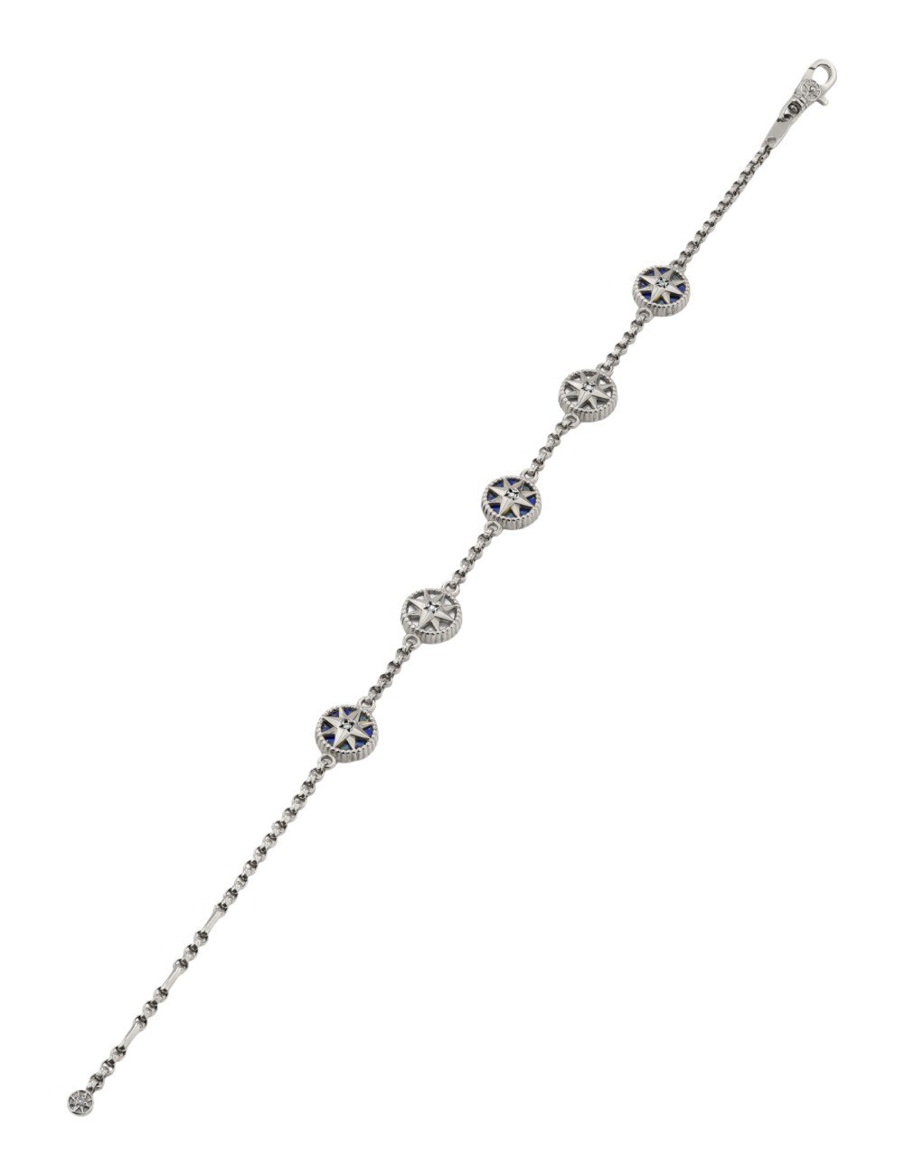 Браслет из белого золота c бриллиантами, лазуритом и перламутром