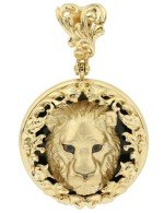 Подвеска из лимонного золота c эмалью и ониксом