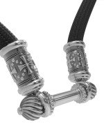 Шнурок шёлковый из белого золота c шёлковым шнурком