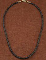 Гайтан из лимонного золота c кожаным шнурком