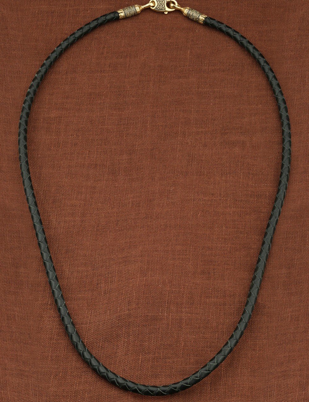 Гайтан из лимонного золота c кожаным шнурком