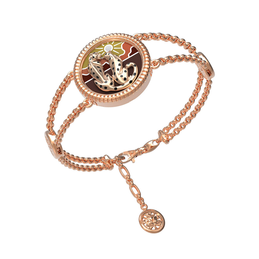 Браслет из красного золота 585 пробы c эмалью