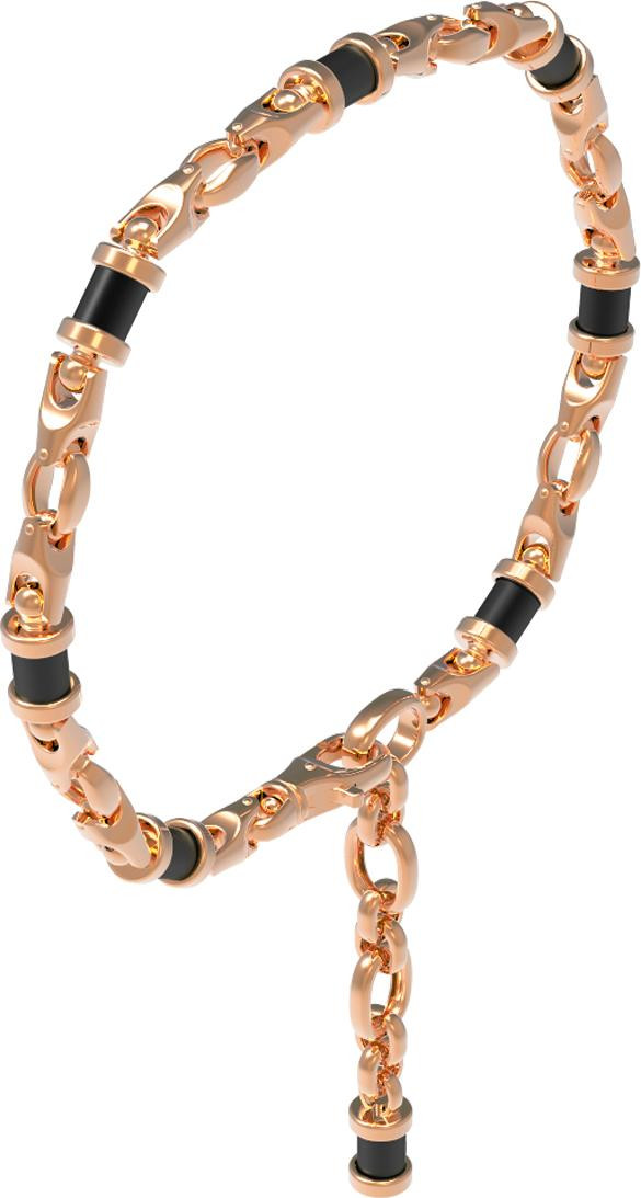 Браслет из красного золота 585 пробы c ониксом