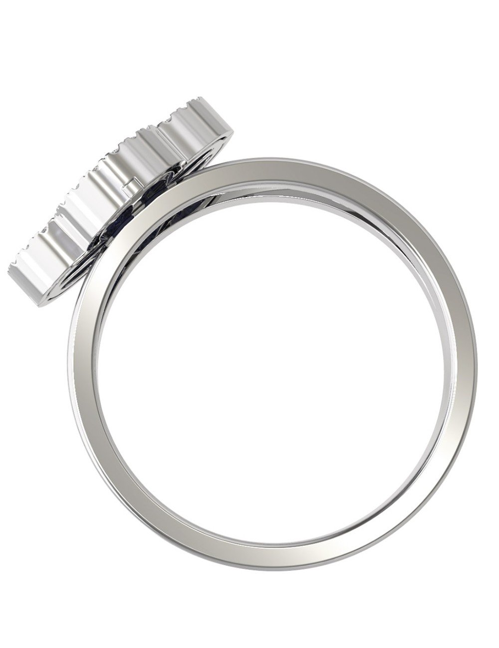 Кольцо из белого золота c бриллиантами и лазуритом