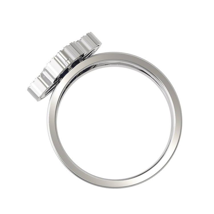 Кольцо из белого золота 585 пробы c бриллиантами и лазуритом