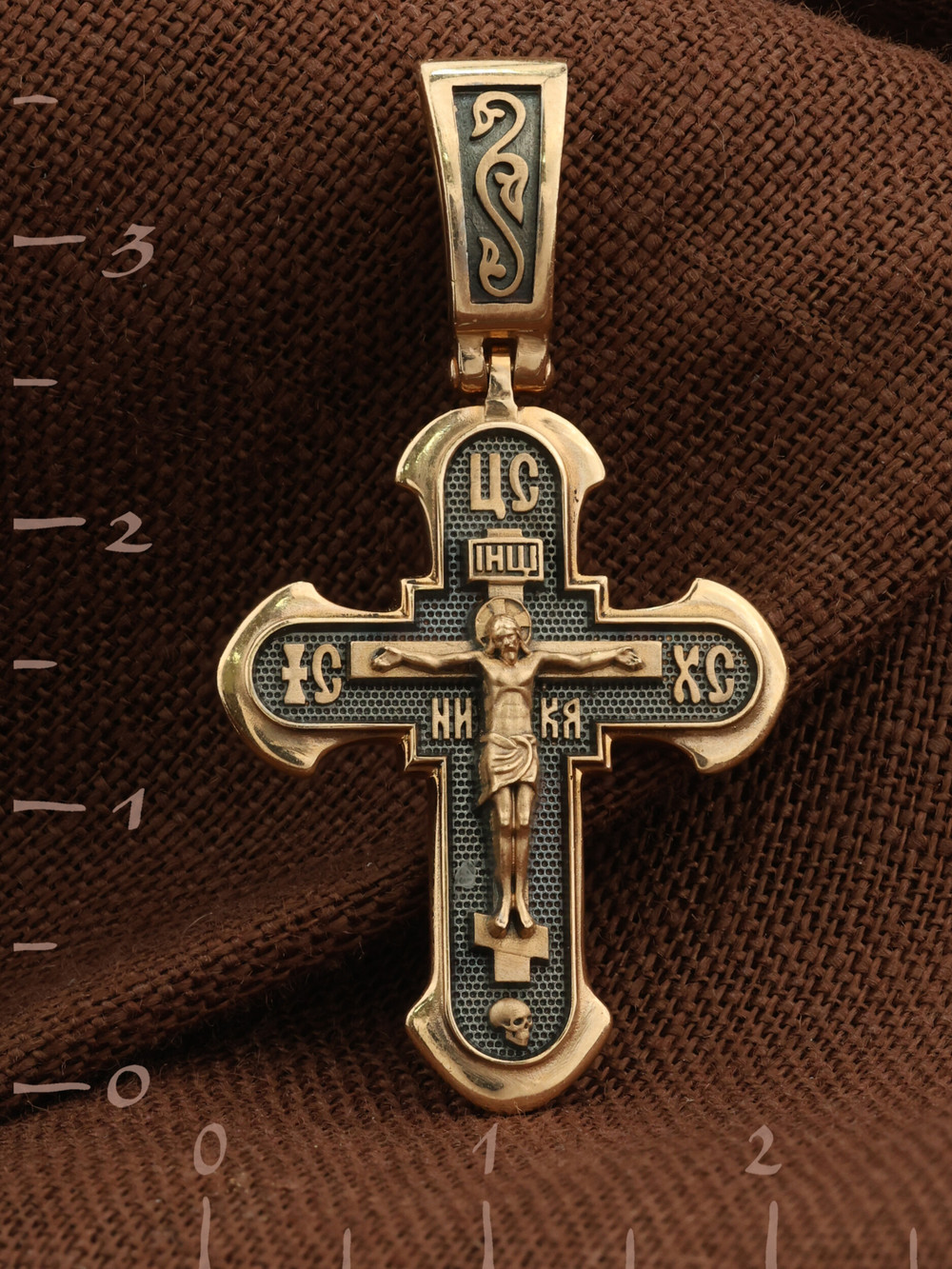 Крест из красного золота 585 пробы