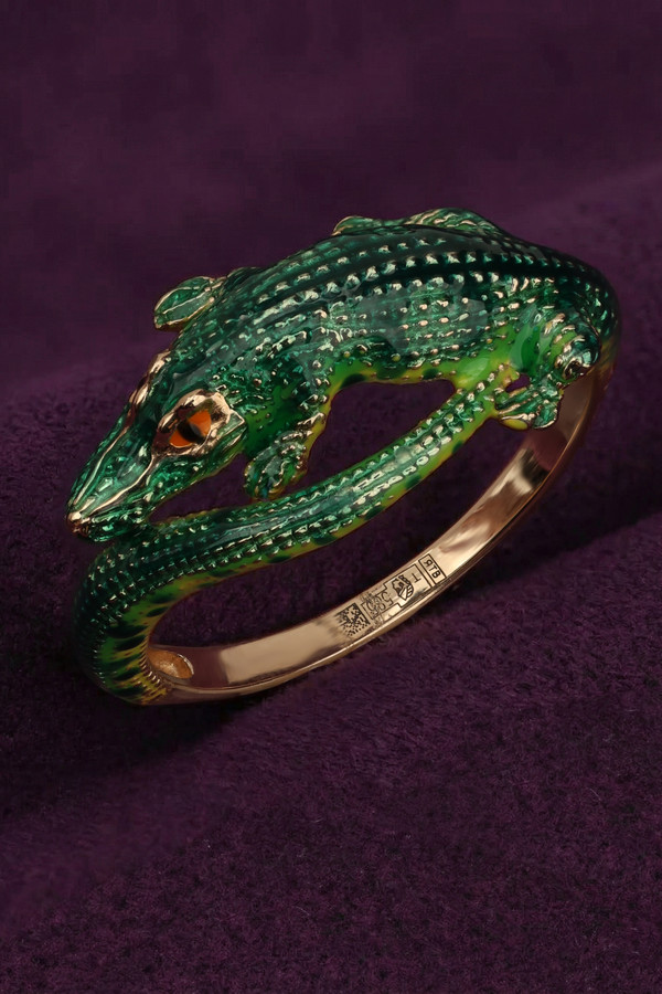 Кольцо из красного золота 585 пробы c эмалью