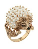 Кольцо из золота c эмалью и жемчугом