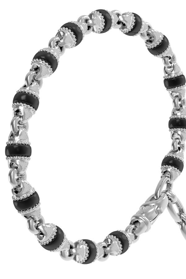 Браслет из белого золота c ониксом