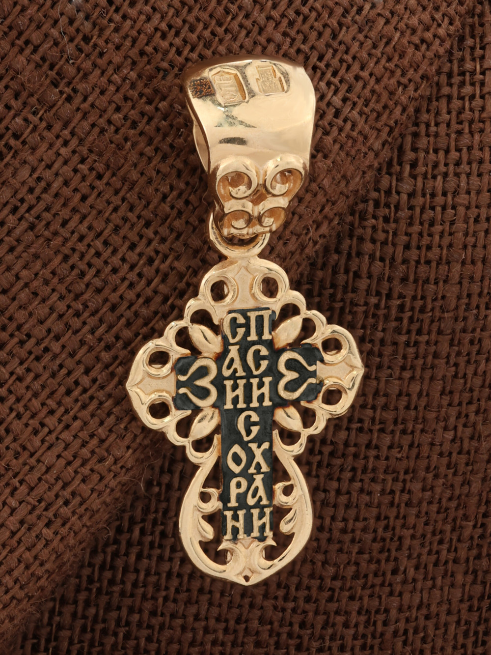 Крест из красного золота 585 пробы