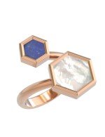 Кольцо из золота c лазуритом и перламутром