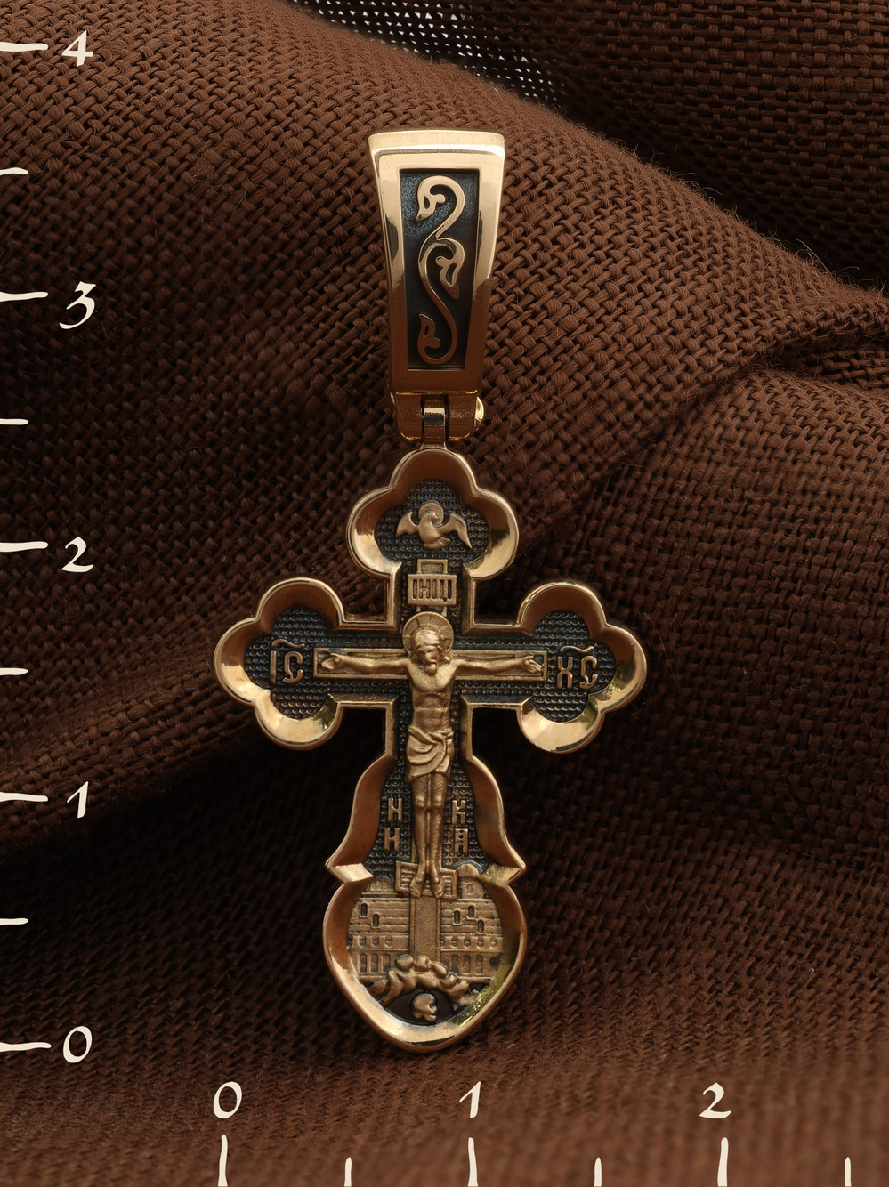 Крест из красного золота 585 пробы