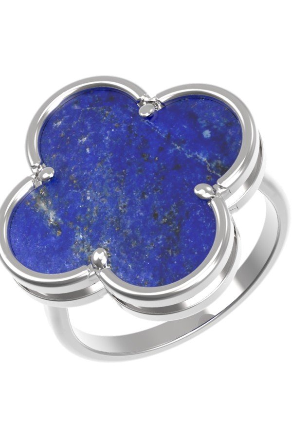 Кольцо из белого золота c лазуритом