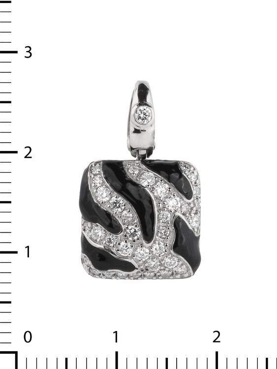 Подвеска из белого золота 585 пробы c эмалью и бриллиантами