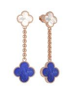 Серьги из золота c лазуритом и перламутром