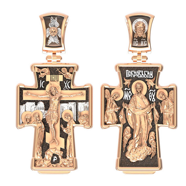 Крест из красного золота 585 пробы