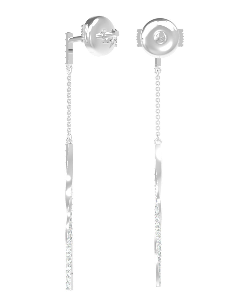 Серьги из белого золота c бриллиантами