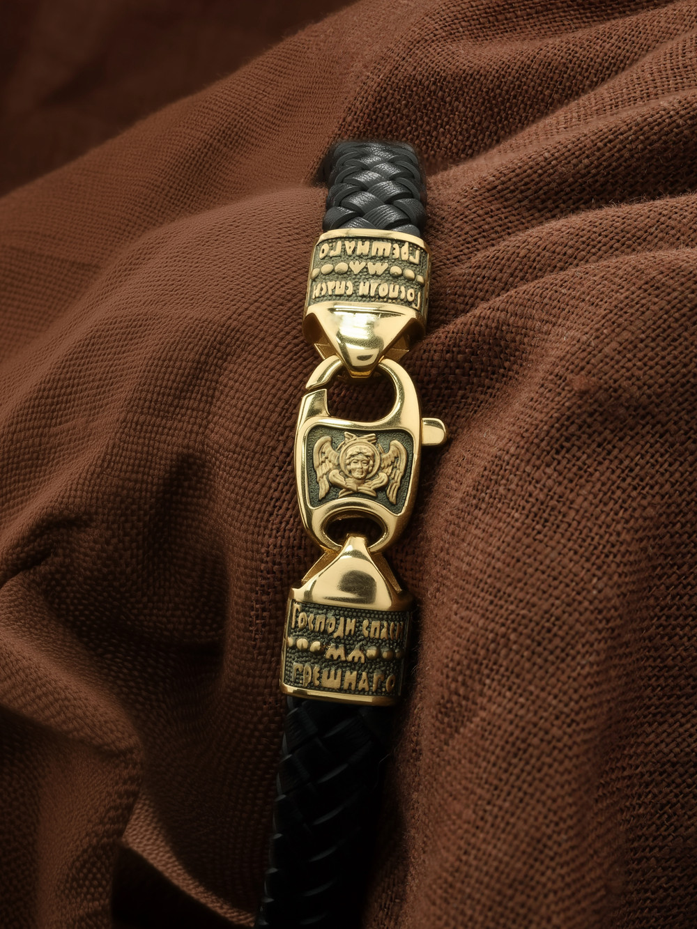 Браслет из лимонного золота 585 пробы c шнурком