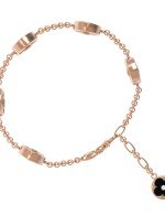 Браслет из золота c бриллиантами, ониксом и перламутром