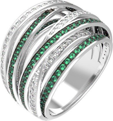 Кольцо из белого золота c фианитом