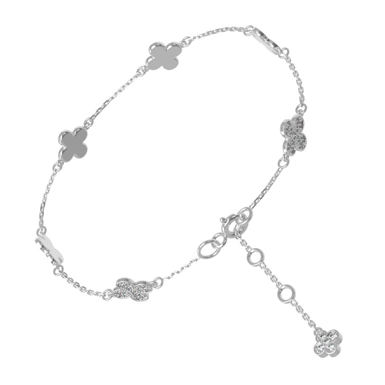 Браслет из белого золота 585 пробы c бриллиантами