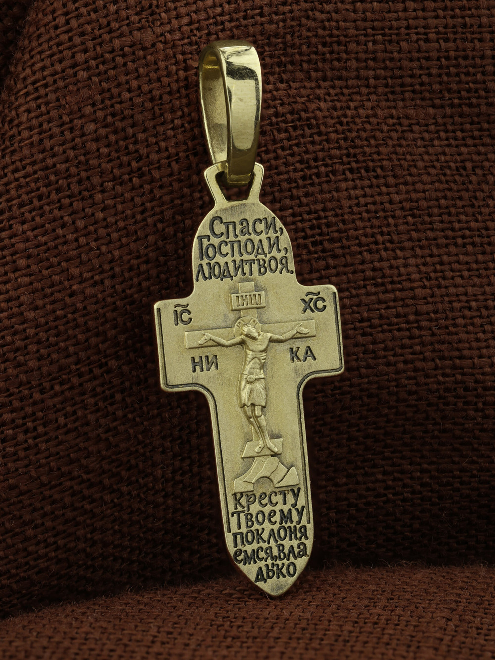 Крест из зелёного золота 585 пробы