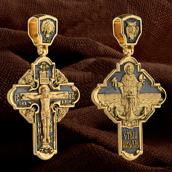 Крест из лимонного золота 585 пробы