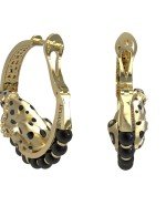 Серьги из лимонного золота c эмалью и ониксом