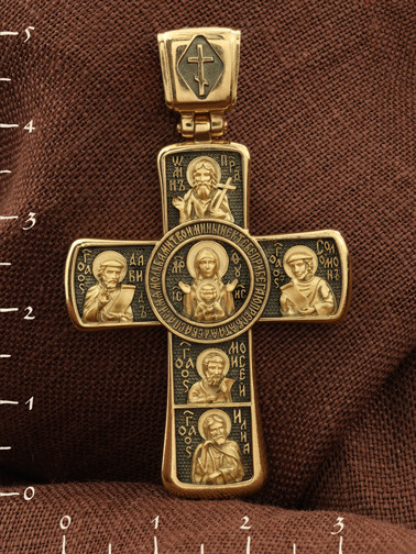 Крест из лимонного золота 585 пробы