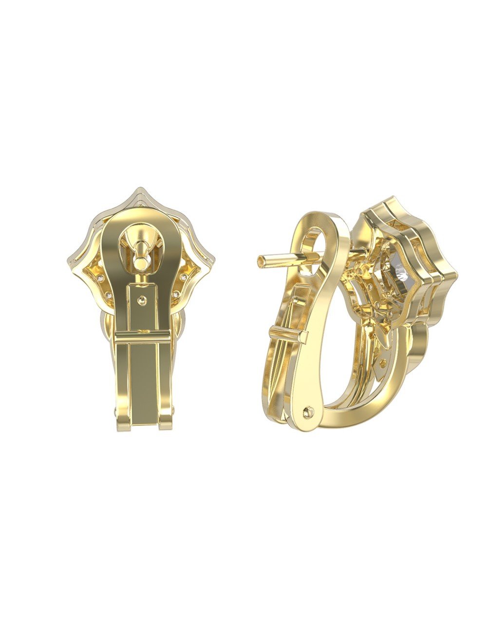 Серьги из лимонного золота c бриллиантами