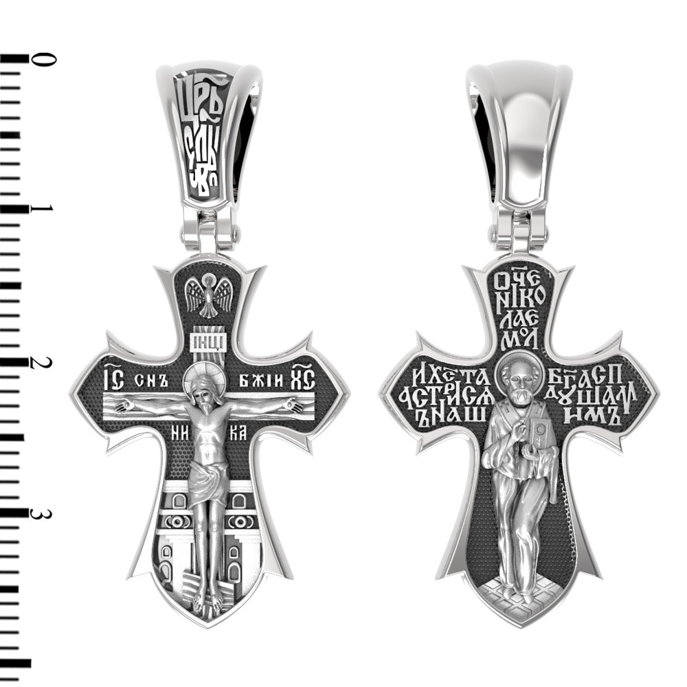 Крест из белого золота 585 пробы