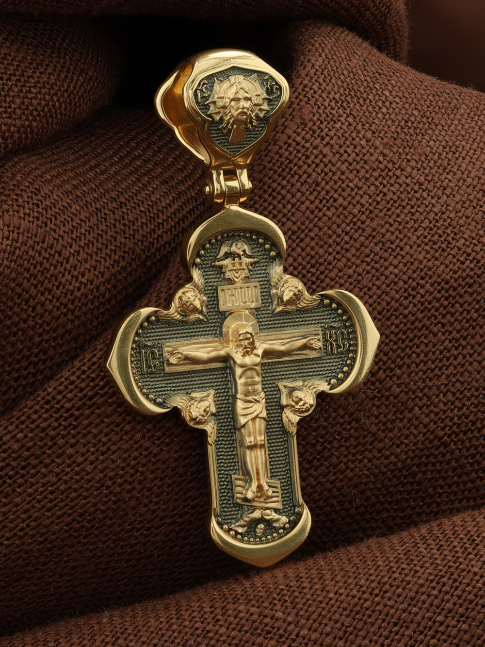 Крест из лимонного золота 585 пробы