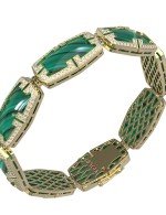 Браслет из лимонного золота c бриллиантами, рубином и малахитом