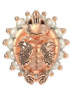 Серьги из золота c эмалью и жемчугом