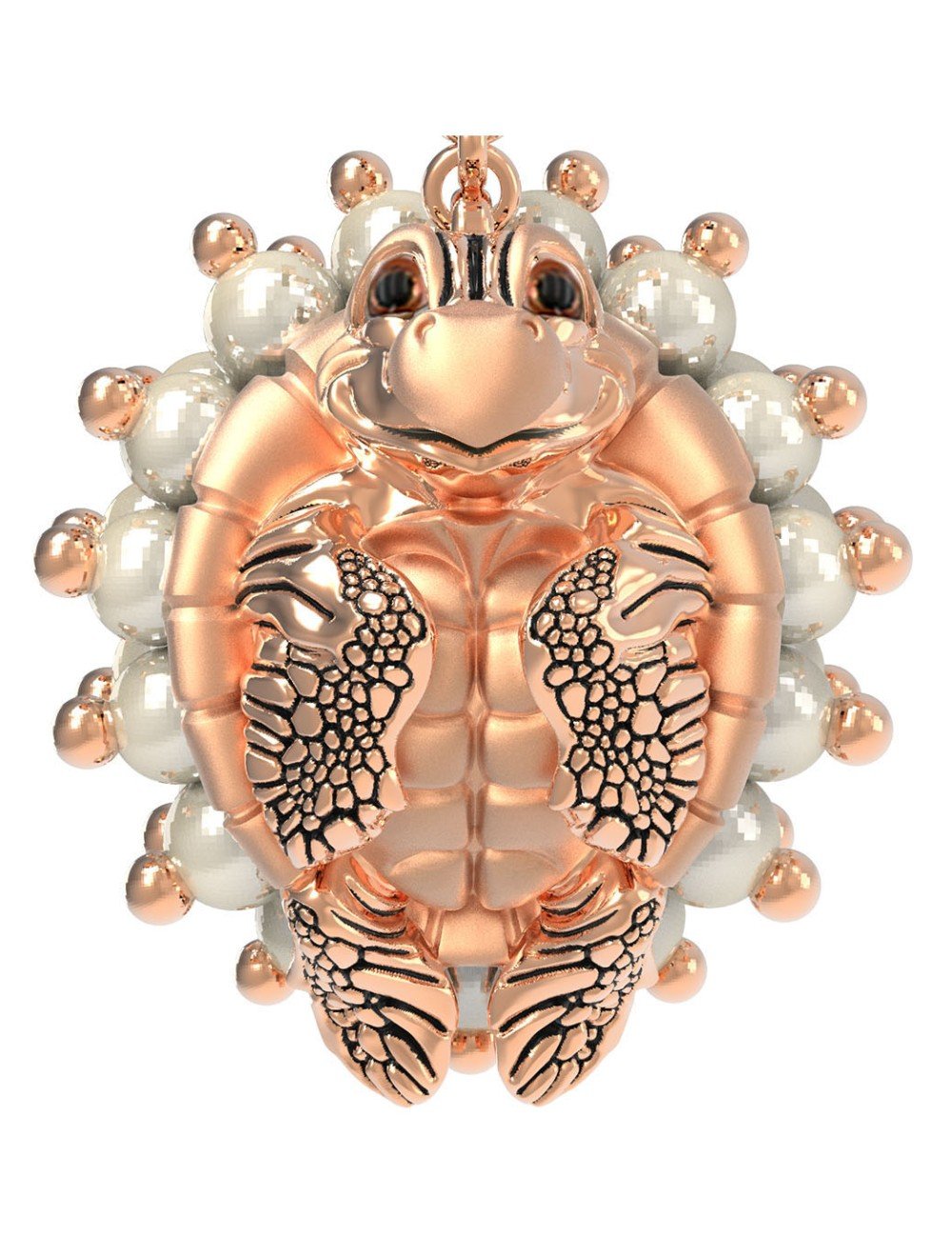 Серьги из золота c эмалью и жемчугом