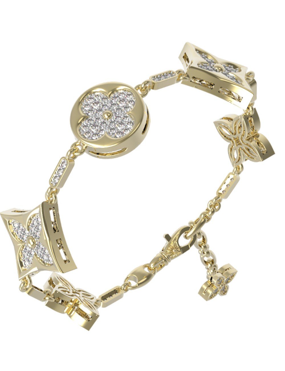 Браслет из лимонного золота c бриллиантами