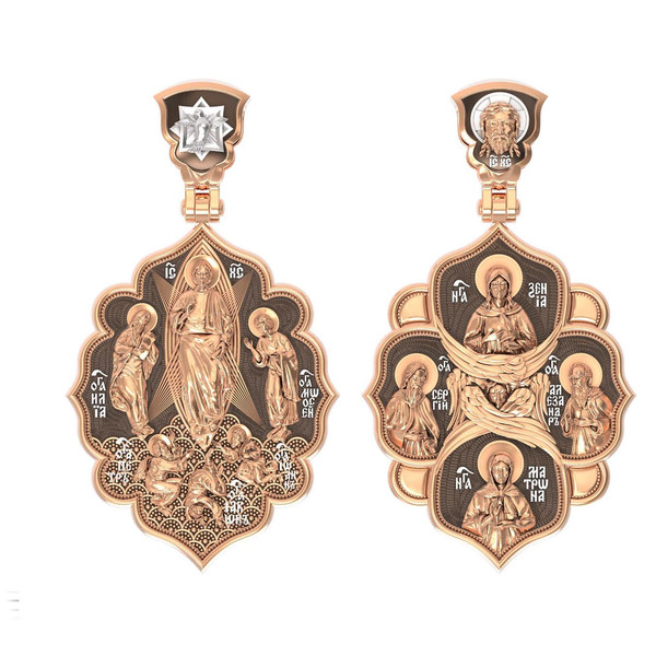 Образок из красного золота 585 пробы